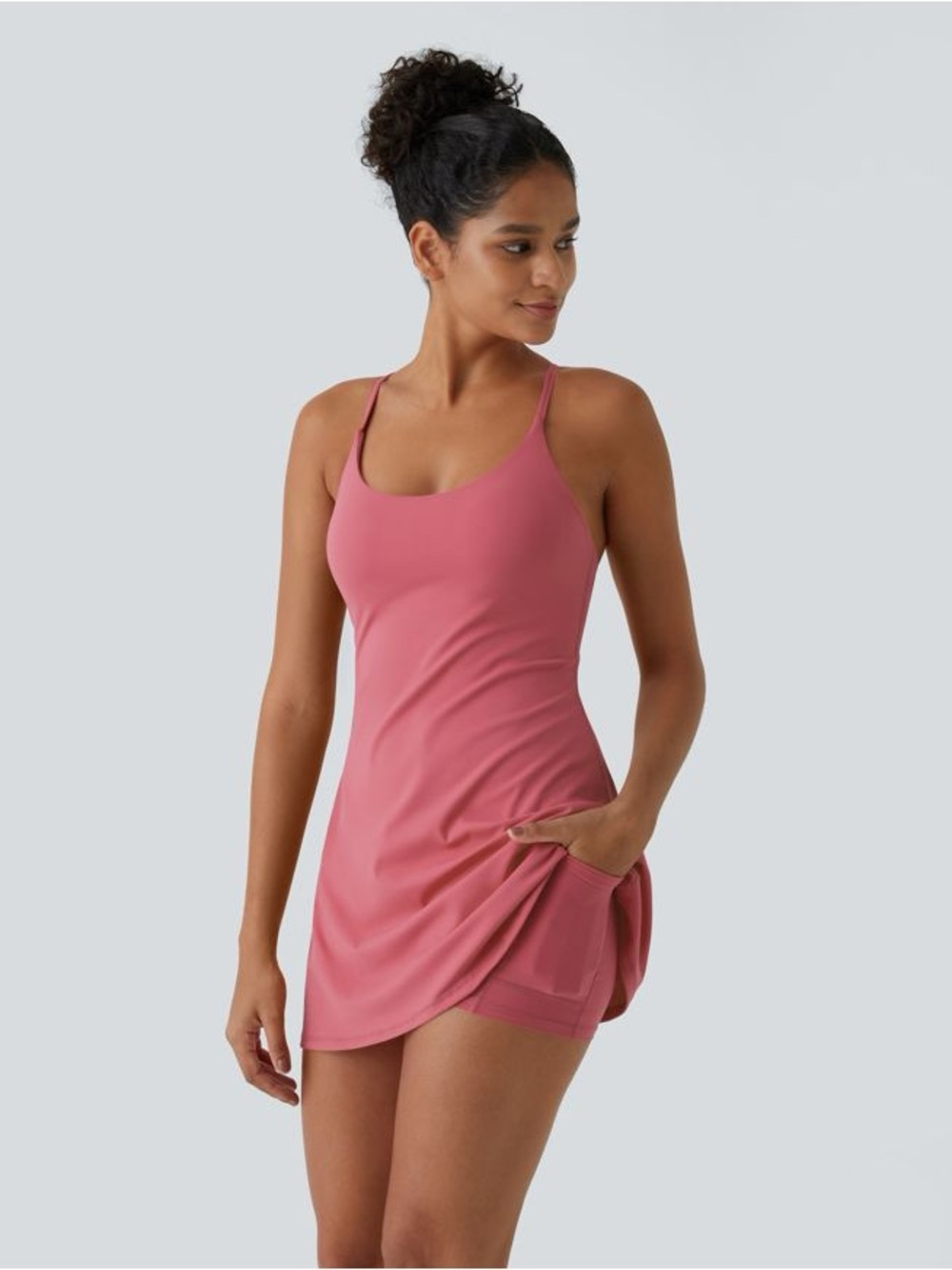 HALARA PLUSH BACKLESS ACTIVE DRESS